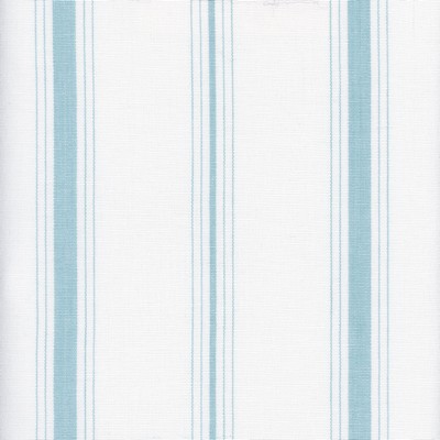 Roth and Tompkins Textiles Fenwick Aqua Blue Polyester Striped fabric by the yard.
