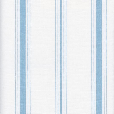 Roth and Tompkins Textiles Fenwick Cornflower Blue Polyester Striped fabric by the yard.