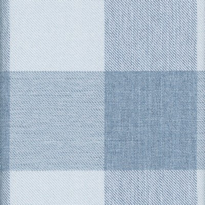 Roth and Tompkins Textiles Fleetwood Sky Blue Polyester Buffalo Check Check Plaid  and Tartan fabric by the yard.
