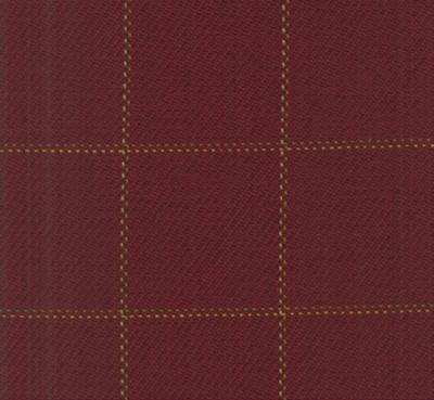Roth and Tompkins Textiles Frazier Burgundy Red Drapery Cotton Check fabric by the yard.