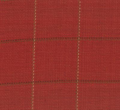 Roth and Tompkins Textiles Frazier Fire Red Drapery Cotton Check fabric by the yard.