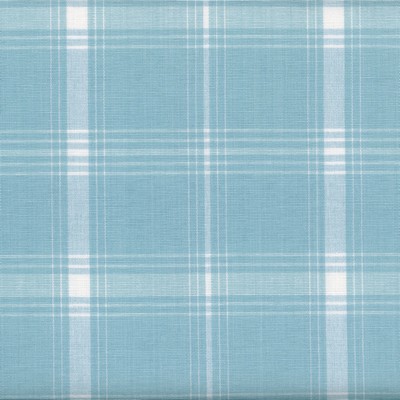 Roth and Tompkins Textiles Gillette Aqua Blue Cotton Plaid  and Tartan fabric by the yard.