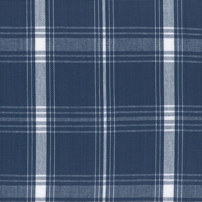 Roth and Tompkins Textiles Gillette Indigo Blue Cotton Plaid  and Tartan fabric by the yard.