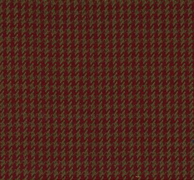Roth and Tompkins Textiles Houndstooth Burgandy Red Drapery Cotton Houndstooth fabric by the yard.
