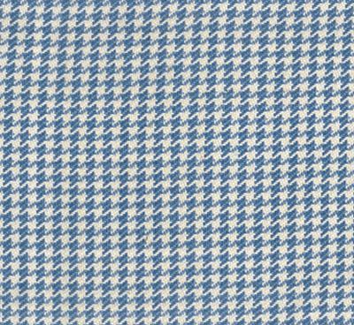 Roth and Tompkins Textiles Houndstooth Cornflower Blue Drapery Cotton Houndstooth fabric by the yard.