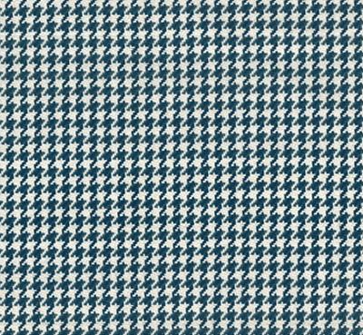 Roth and Tompkins Textiles Houndstooth Navy Blue Drapery Cotton Houndstooth fabric by the yard.