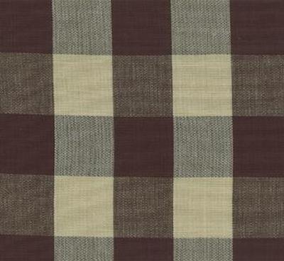 Roth and Tompkins Textiles Lyme Espresso Beige Drapery Cotton Plaid  and Tartan fabric by the yard.