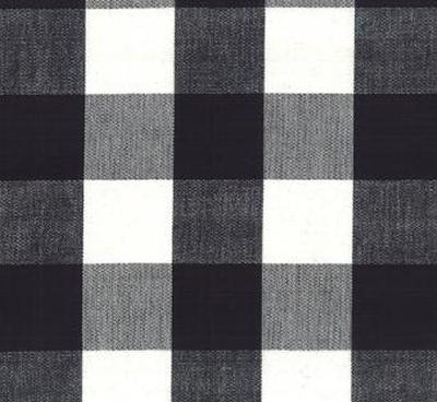 Roth and Tompkins Textiles Lyme Black White Beige Drapery Cotton Plaid  and Tartan fabric by the yard.