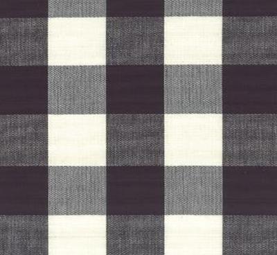 Roth and Tompkins Textiles Lyme Charcoal Beige Drapery Cotton Plaid  and Tartan fabric by the yard.