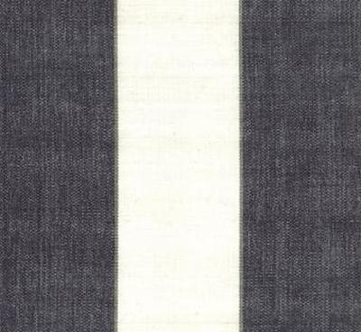 Roth and Tompkins Textiles Meriden Black Black Drapery Cotton Wide Striped fabric by the yard.