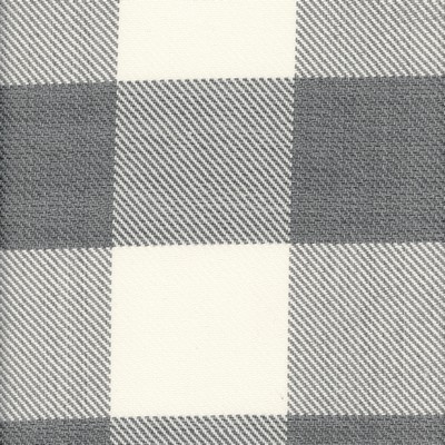 Roth and Tompkins Textiles Metro Check Dove Grey Cotton Large Check Check fabric by the yard.