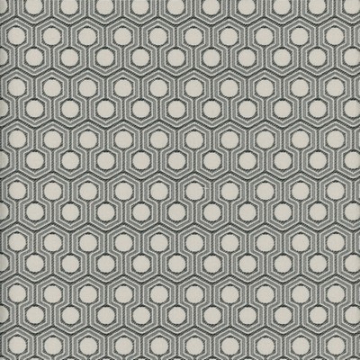 Heritage Fabrics Murray Ebony Black Polyester Geometric fabric by the yard.
