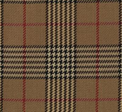 Roth and Tompkins Textiles Newbury Walnut Brown Drapery Cotton Plaid  and Tartan fabric by the yard.