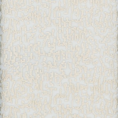 Roth and Tompkins Textiles Palermo Champagne Beige Polyester Fire Rated Fabric Abstract Crewel and Embroidered NFPA 701 Flame Retardant fabric by the yard.