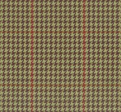 Roth and Tompkins Textiles Pembrook Chestnut Brown Drapery Cotton Houndstooth Plaid  and Tartan fabric by the yard.