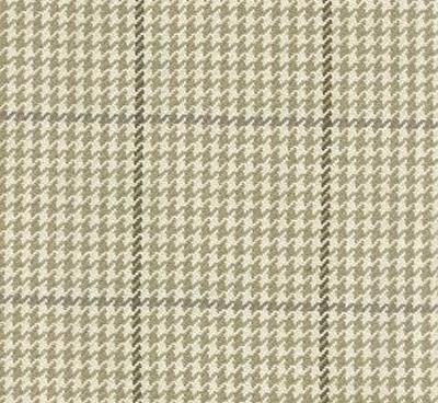 Roth and Tompkins Textiles Pembrook Oyster Beige Drapery Cotton Houndstooth Plaid  and Tartan fabric by the yard.