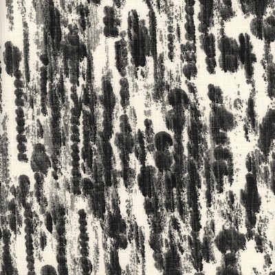 Roth and Tompkins Textiles Raindrops Midnight Black Cotton Abstract Striped fabric by the yard.