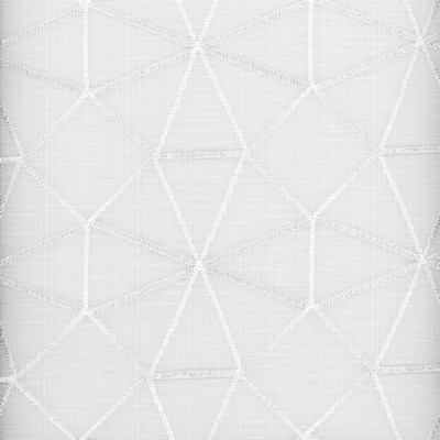 Heritage Fabrics Reed White White Polyester Fire Rated Fabric Geometric Crewel and Embroidered NFPA 701 Flame Retardant Flame Retardant Drapery Geometric fabric by the yard.