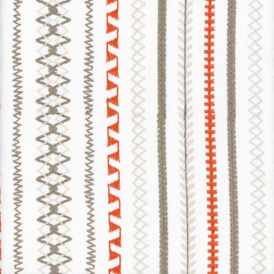 Heritage Fabrics Stella Stripe Marmalade Orange Multipurpose Cotton  Blend Fire Rated Fabric Crewel and Embroidered CA 117 Striped fabric by the yard.