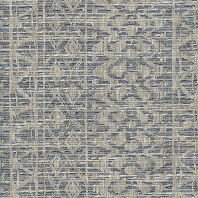 Heritage Fabrics Stonehedge Denim Blue Polyester24%  Blend Ethnic and Global fabric by the yard.