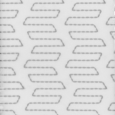 Roth and Tompkins Textiles Sydney Silver Silver Polyester Fire Rated Fabric Geometric Crewel and Embroidered NFPA 701 Flame Retardant fabric by the yard.