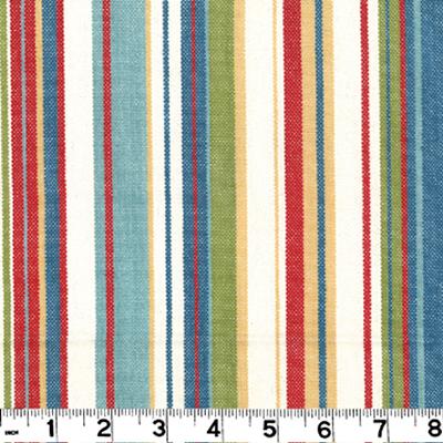 Roth and Tompkins Textiles Victoria D3100 primary Multi Drapery-Upholstery COTTON Wide Striped fabric by the yard.