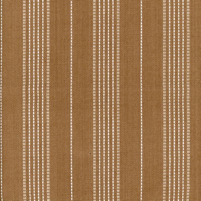 Heritage Fabrics Warren Sand Brown Cotton Striped fabric by the yard.