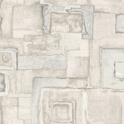 Heritage Fabrics Zion Chinchila Beige Cotton Squares Abstract fabric by the yard.