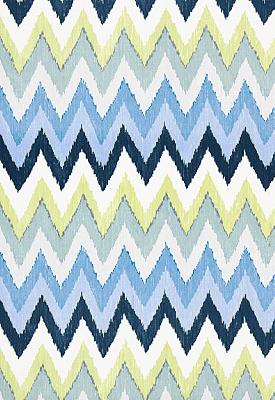 Schumacher Fabric Adras Ikat Print Sky