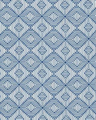 Schumacher Fabric Amazing Maze Ocean