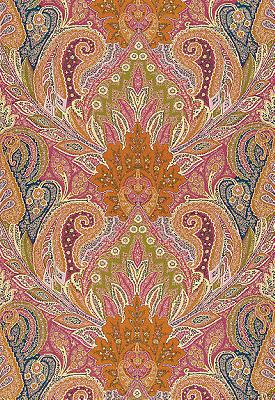 Schumacher Fabric Cambay Paisley Print Sandalwood