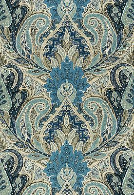 Schumacher Fabric Cambay Paisley Print  Azure