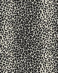 Schumacher Fabric Leopard Linen Print 174841 Ebony Fabric