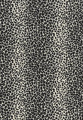 Schumacher Fabric Leopard Linen Print Ebony