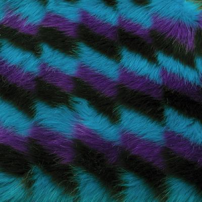 Shannon Fabrics Multi Checker Fur Turquoise Purple Black