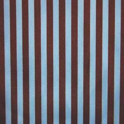 Shannon Fabrics Silky Satin Striped  Brown Blue