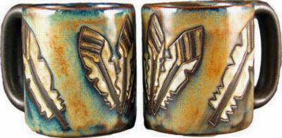 Mara 16 oz. Round Mug - Feathers 