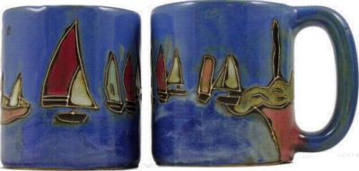 Mara 16 oz. Round Mug - Sail Boats 
