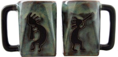 Mara Blue Kokopelli Square Stoneware Mug 