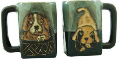 Mara Playful Puppies Square Stoneware Mug 