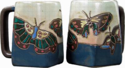 Mara 12 oz. Square Mug - Butterflies/Blue 