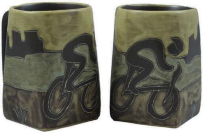 Mara Bicyclist Square Stoneware Mug 