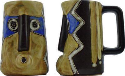 Mara 15oz Sculpted Stein - Mask/Blues 
