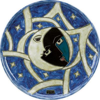 Mara 12in Dinner Plate - Eclipse/Blue 