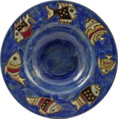 Mara 12in Pasta Plate - Fish Blue 