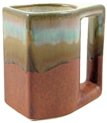 Mara Rustic Brown Square Mug - Set of 4 