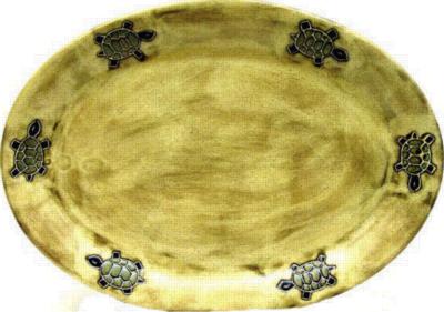 Mara 13in Oval Serving Platter - Desert/Turtle 