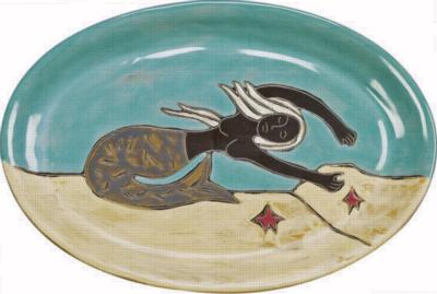 Mara 16in Oval Serving Platter - Mermaids 