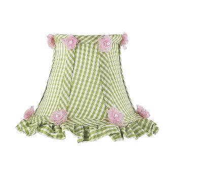 Jubilee Collection Chandelier Shade - Ruffled Edge Green Check