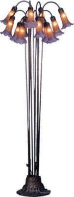 Meyda Tiffany Amber Purple Pond Lily 12 Lt Floor Lamp Amber/Purple